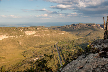View of Chapada dos Dimantina From atop of Morro do Pai Inacio, in the State of Bahia, Brazil