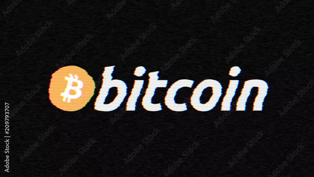 Poster bitcoin symbol appearing and exploding on the black background. the word bitcoin. digital currency l
