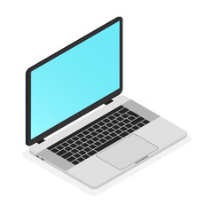 Modern thin Laptop isometric icon vector Illustration.