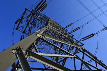 The power supply facilities of contour in the evening