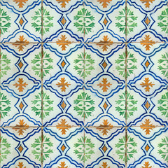 Collection of green and blue patterns tiles