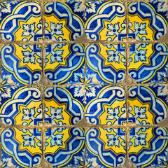 Collection of blue patterns tiles