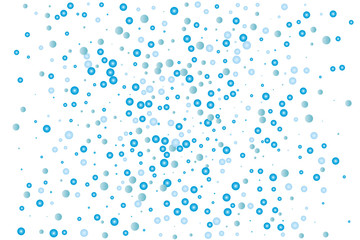 Abstract blue water drops, bubbles, growth, pearls on white background. Light, fresh pattern. Vector illustration 