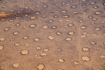 Aerial landscape of dunes and surrounding Sossusvlei Namibia.