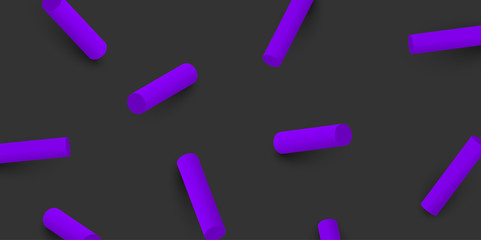 Grey textured background with purple 3d geometric pattern.