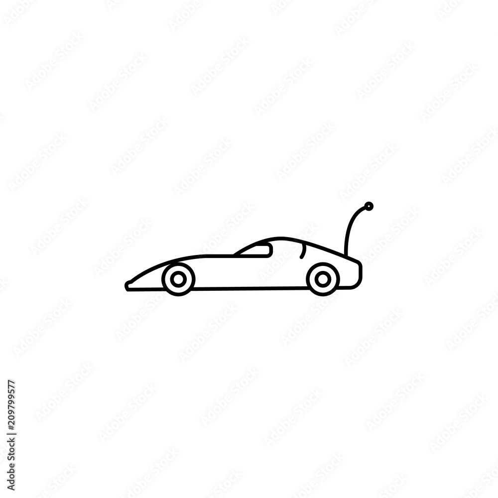 Poster car with remote control line icon. element of toys icon for mobile concept and web apps. thin line c