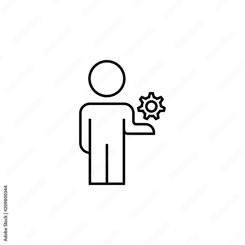 Aufkleber mechanism of work line icon. element of business organisation icon for mobile concept and web apps. 