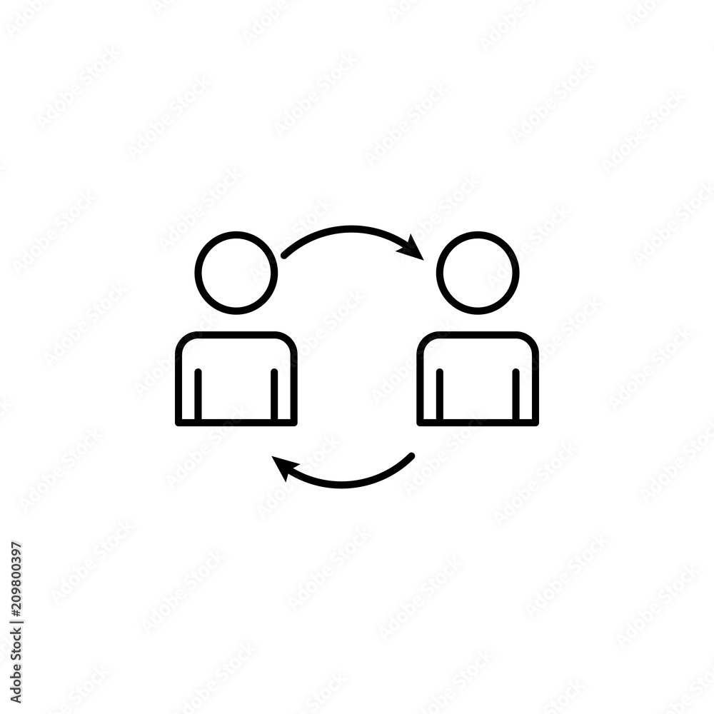 Aufkleber workflow line icon. element of business organisation icon for mobile concept and web apps. thin line