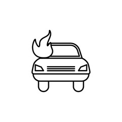 car fire line icon. Element of insurance sign for mobile concept and web apps. Thin line car fire icon can be used for web and mobile. Premium icon