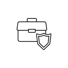 diplomat and shield line icon. Element of insurance sign for mobile concept and web apps. Thin line diplomat and shield icon can be used for web and mobile. Premium icon