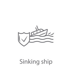 Sinking Ship Insurance  icon. Simple element illustration. Sinking Ship Insurance  symbol design from Insurance collection set. Can be used for web and mobile
