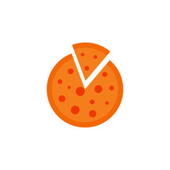 chopped pizza colored illustration. Element of colored food icon for mobile concept and web apps. Detailed chopped pizza icon can be used for web and mobile