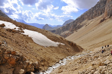 Mountain landscape with a stream 