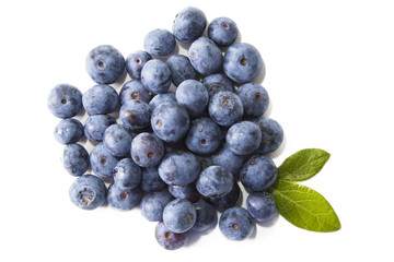 natural blueberries isolated in white background