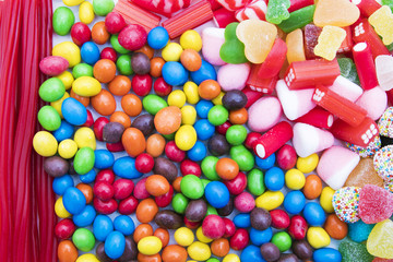Fototapeta na wymiar background of sweets and candies of varied colors