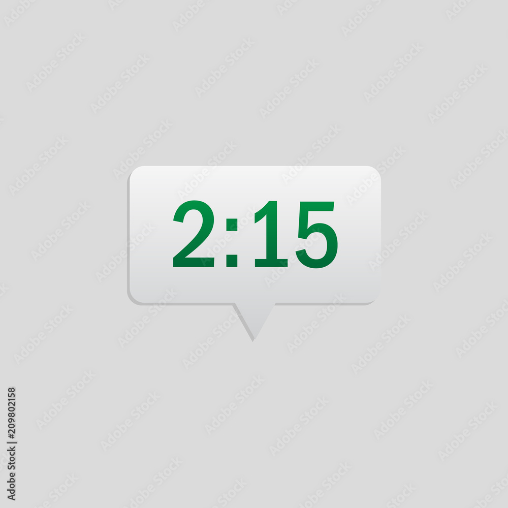 Poster clock notification colored icon. element of player buttons for mobile concept and web apps. detailed