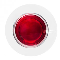 Red tea in glass cup