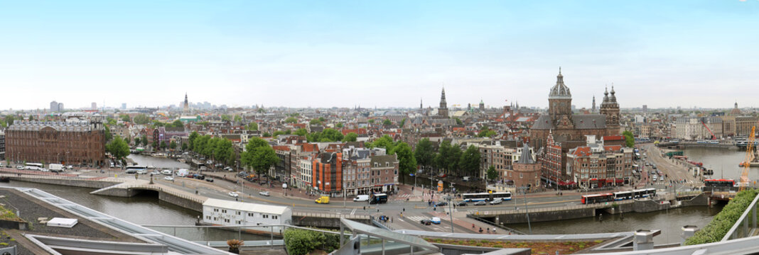 Amsterdam city center panoramic