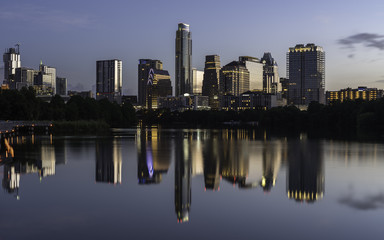 Naklejka premium Downtown Austin Lady Bird Lake