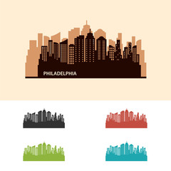 Philadelphia City Skyline Logo Template