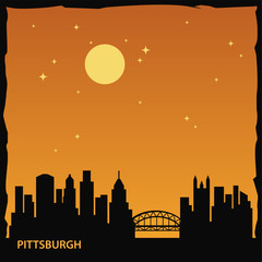 Pittsburgh City Skyline Logo Template