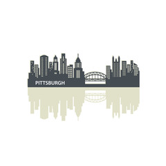 Pittsburgh City Skyline Logo Template