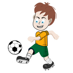 Illustration of a football player kicking the ball