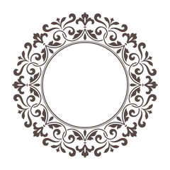 Decorative round frame for design template.