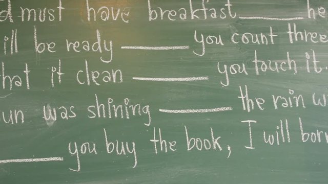 dolly close-up black board.