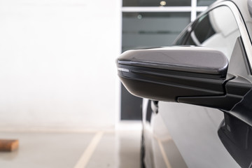 side rear-view mirror on car