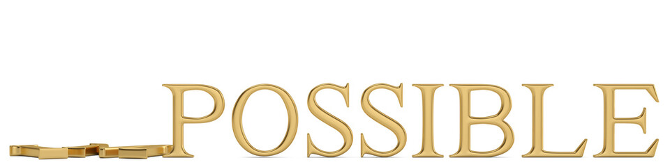 Possible against impossible abstract 3D illustration.