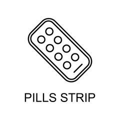 pills strip line icon. Element of medicine icon with name for mobile concept and web apps. Thin line pills strip icon can be used for web and mobile