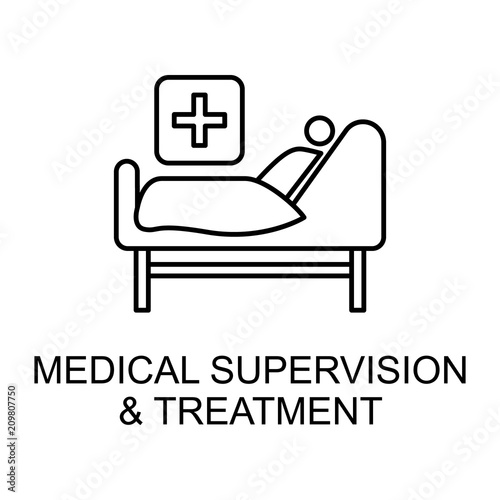 Medical Supervision And Treatment Line Icon Element Of
