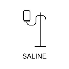 saline line icon. Element of medicine icon with name for mobile concept and web apps. Thin line saline icon can be used for web and mobile