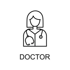 doctor line icon. Element of medicine icon with name for mobile concept and web apps. Thin line doctor icon can be used for web and mobile