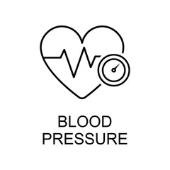 blood pressure line icon. Element of medicine icon with name for mobile concept and web apps. Thin line blood pressure icon can be used for web and mobile