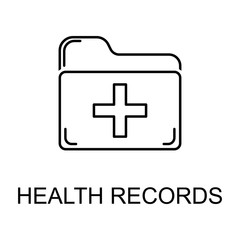 Obraz premium health records line icon. Element of medicine icon with name for mobile concept and web apps. Thin line health records icon can be used for web and mobile