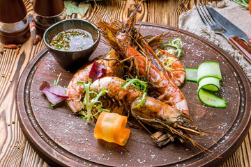 Fried langoustines on the Board