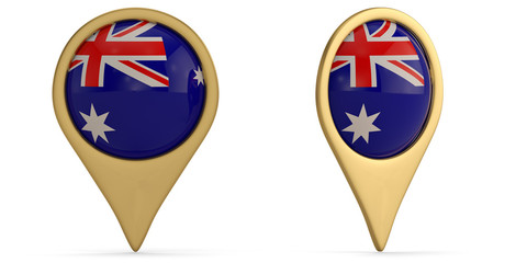 Australia flag symbol isolated on white background. 3D illustration.