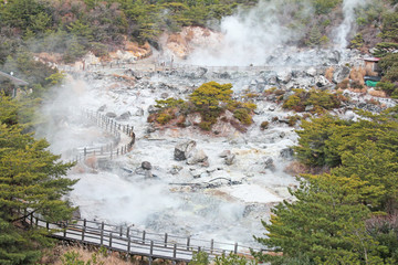 雲仙地獄　温泉地　長崎県
