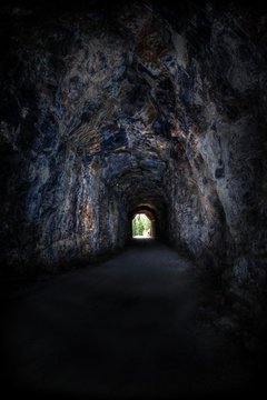 Myra Canyon Tunnel In Kelowna, BC, Canada