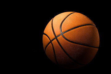 Fototapeta premium Isolated of Basketball on Black Background