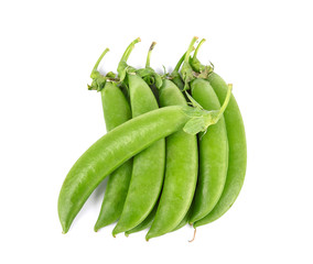 Group of peas isolate on white background