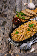 Stewed cabbage with minced meat