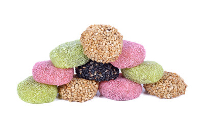 Japanese Sweets on white backgrond