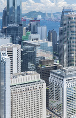 Aerial view of Hong Kong City