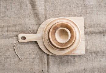 Plate cup and spoon make of wood