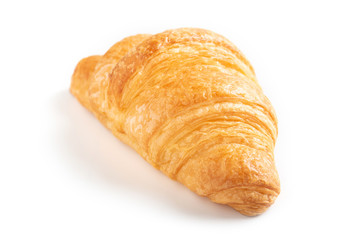 fresh croissant on white background