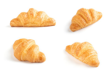 fresh croissant on white background