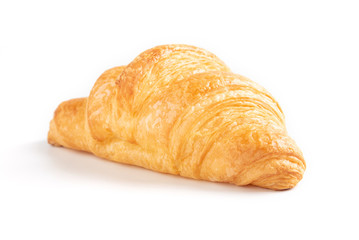 fresh croissant on white background